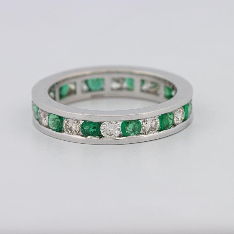 Green Emerald/Diamond Eternity Band - ZIZOV DIAMONDS