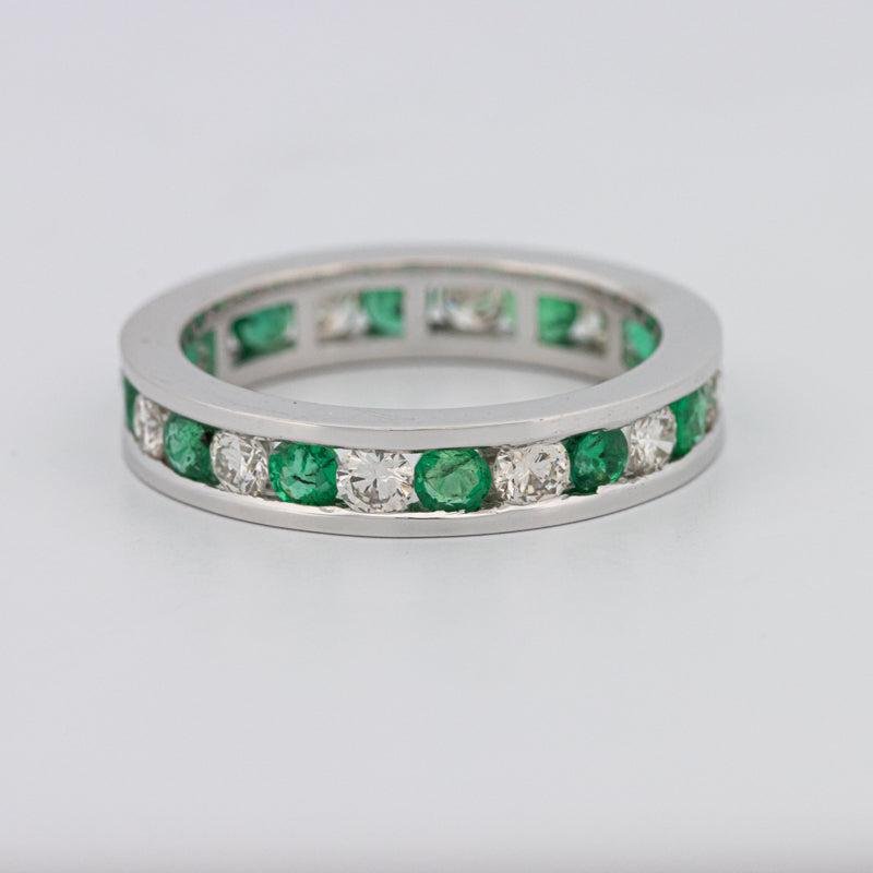 Green Emerald/Diamond Eternity Band - ZIZOV DIAMONDS