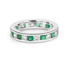 Green Emerald/Diamond Eternity Band - ZIZOV DIAMONDS
