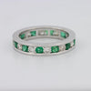 Green Emerald/Diamond Eternity Band - ZIZOV DIAMONDS