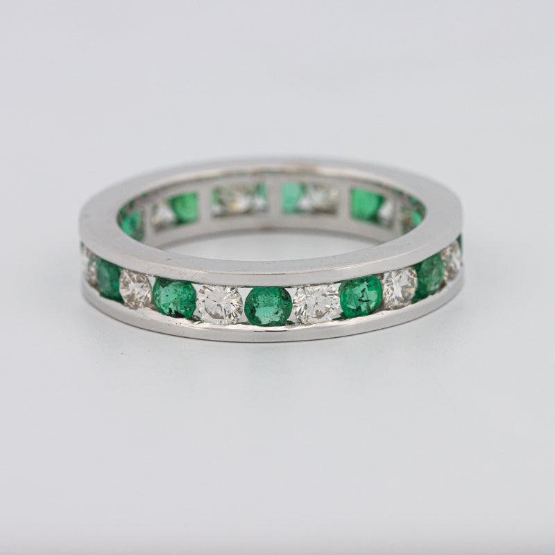 Green Emerald/Diamond Eternity Band - ZIZOV DIAMONDS