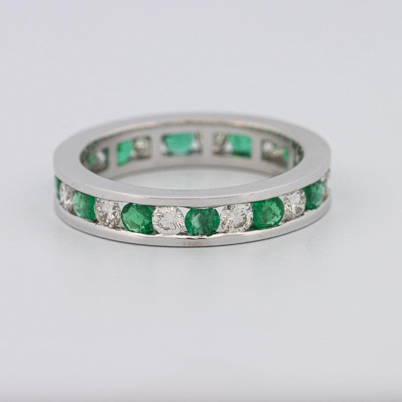 Green Emerald/Diamond Eternity Band - ZIZOV DIAMONDS