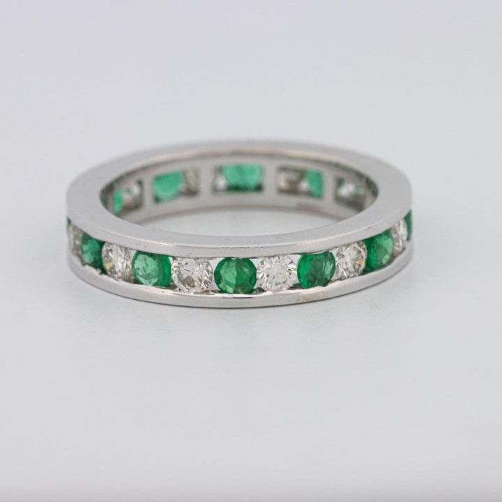 Green Emerald/Diamond Eternity Band - ZIZOV DIAMONDS