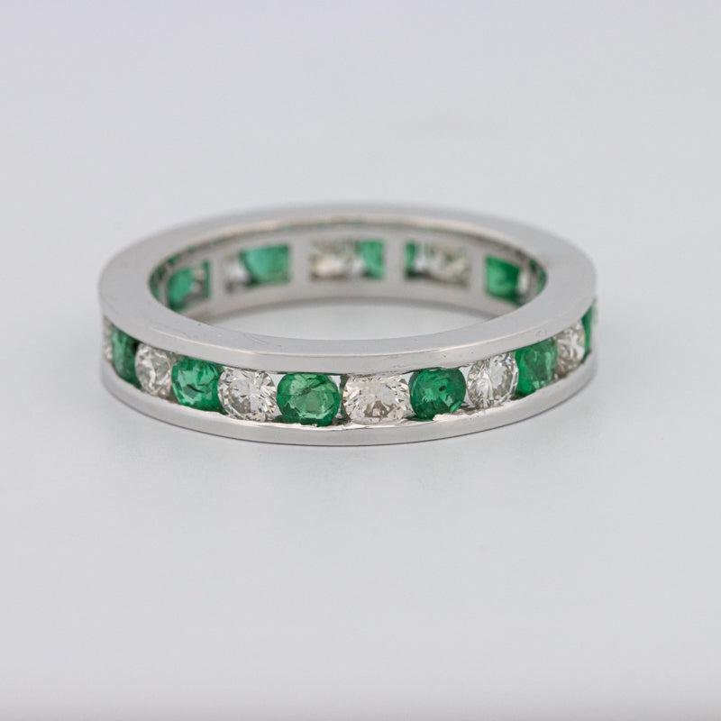 Green Emerald/Diamond Eternity Band - ZIZOV DIAMONDS