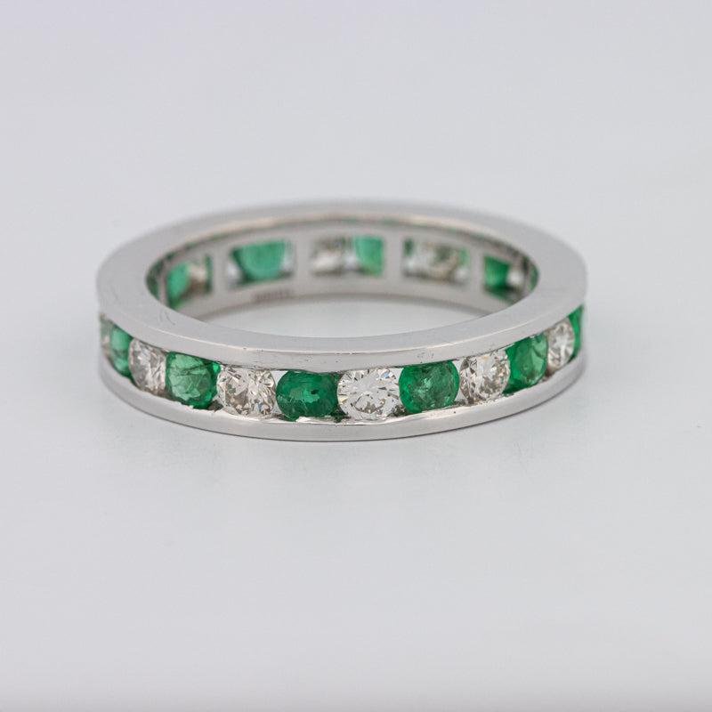 Green Emerald/Diamond Eternity Band - ZIZOV DIAMONDS