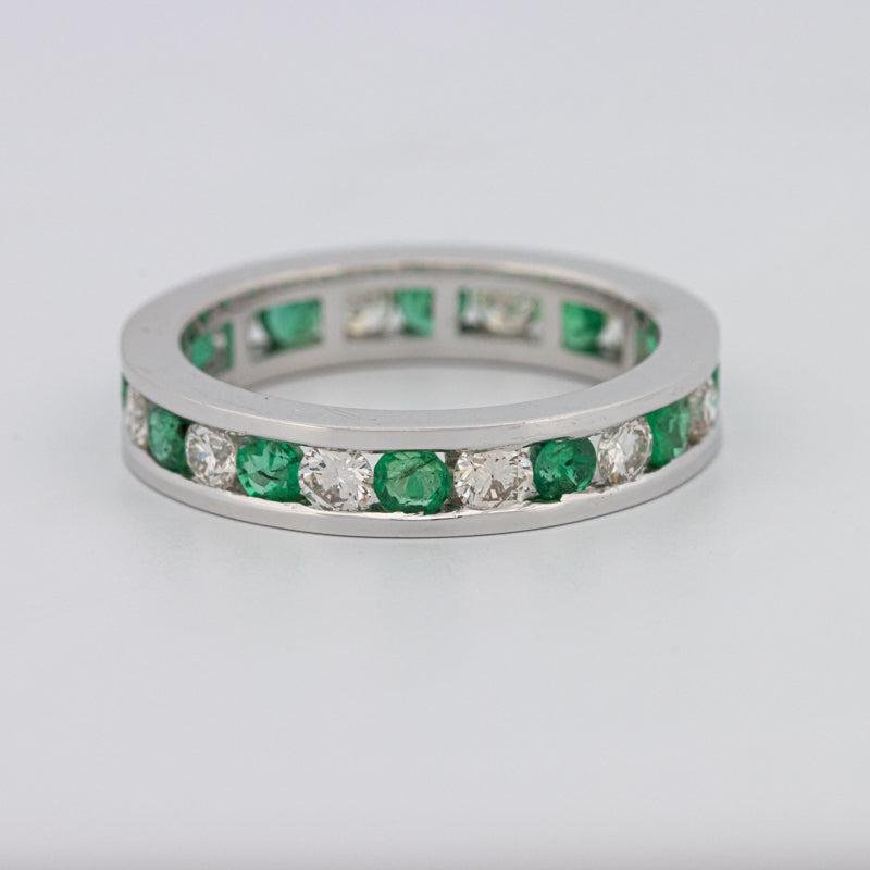 Green Emerald/Diamond Eternity Band - ZIZOV DIAMONDS