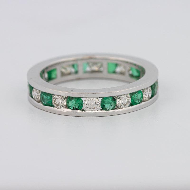 Green Emerald/Diamond Eternity Band - ZIZOV DIAMONDS