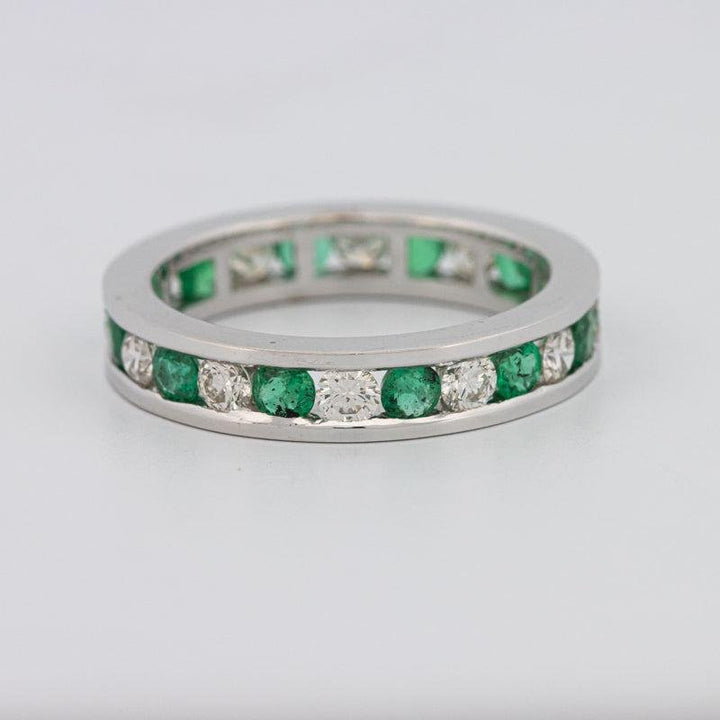 Green Emerald/Diamond Eternity Band - ZIZOV DIAMONDS