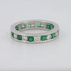Green Emerald/Diamond Eternity Band - ZIZOV DIAMONDS