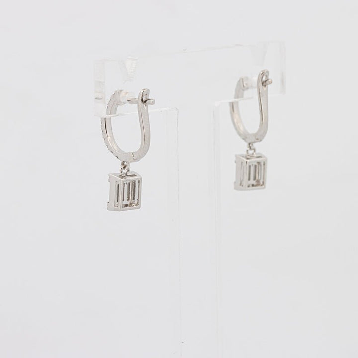 Invisible Baguettes Dangling Earrings - ZIZOV DIAMONDS