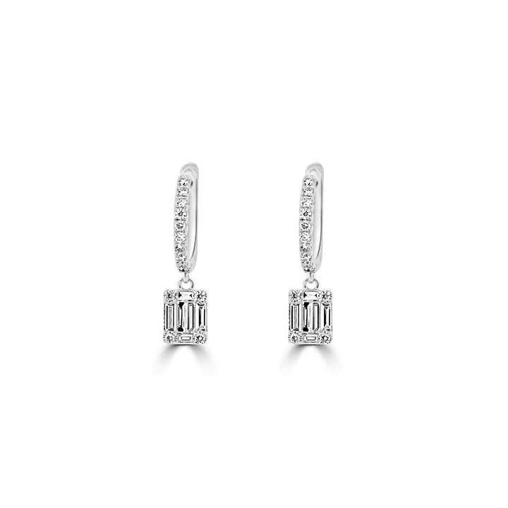 Invisible Baguettes Dangling Earrings - ZIZOV DIAMONDS