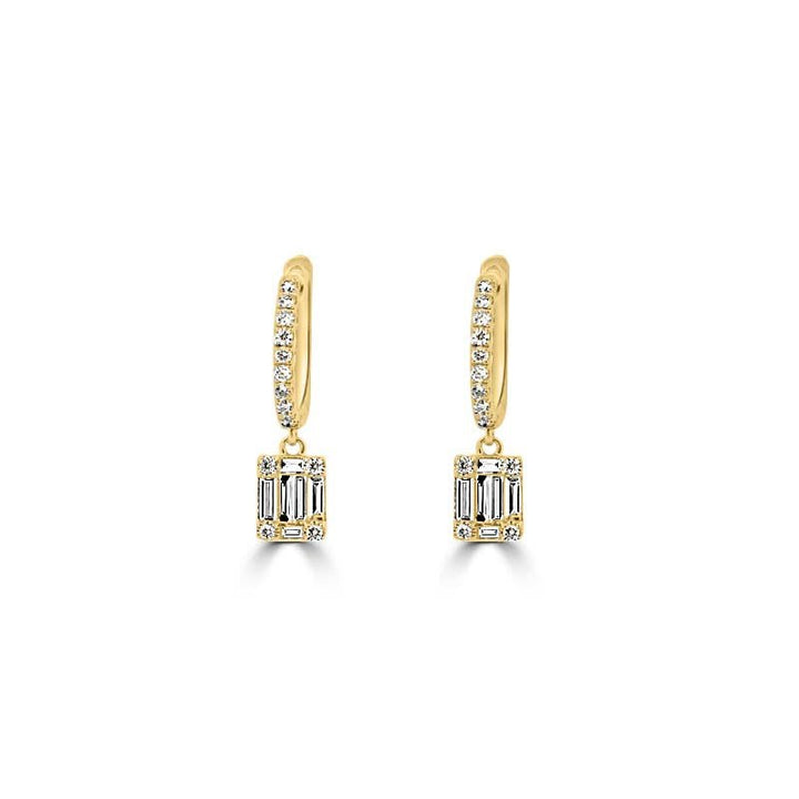 Invisible Baguettes Dangling Earrings - ZIZOV DIAMONDS