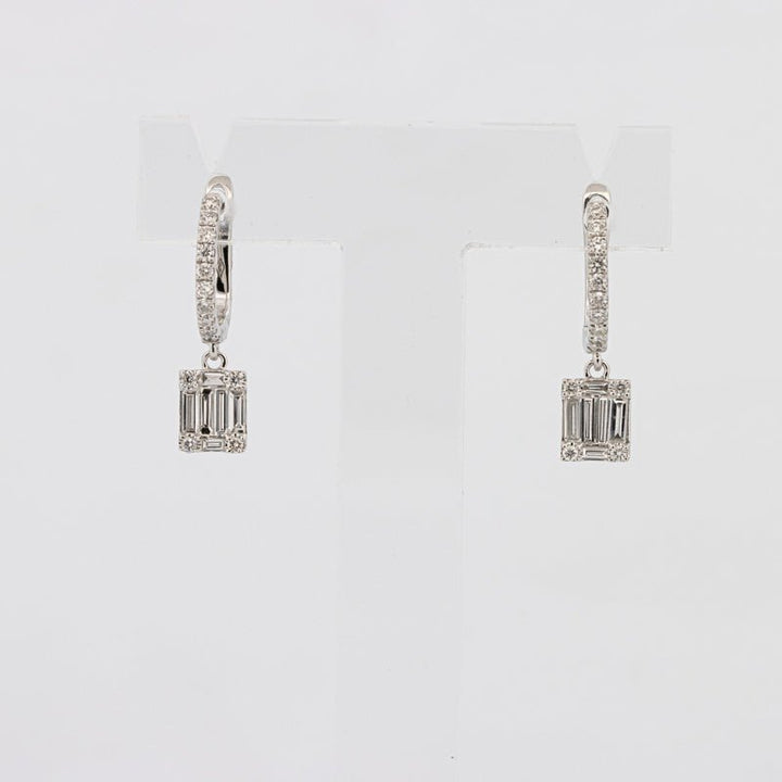 Invisible Baguettes Dangling Earrings - ZIZOV DIAMONDS