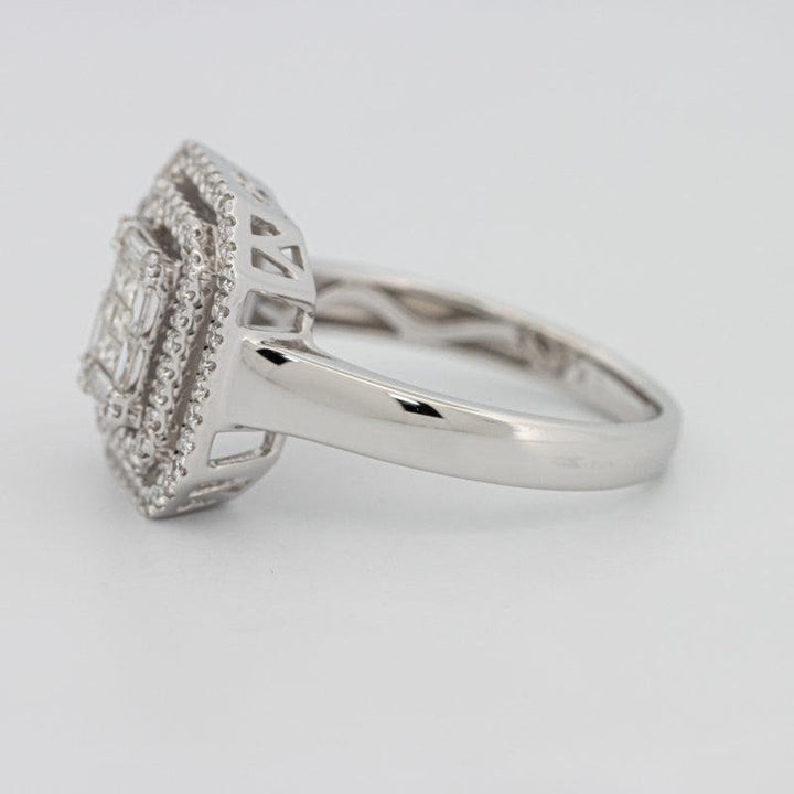 Invisible Double Halo Emerald ring - ZIZOV DIAMONDS