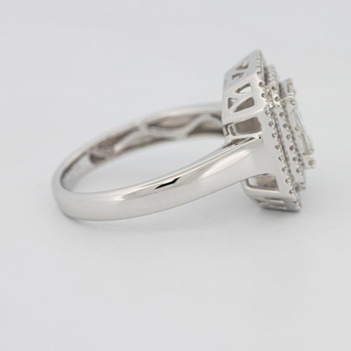 Invisible Double Halo Emerald ring - ZIZOV DIAMONDS