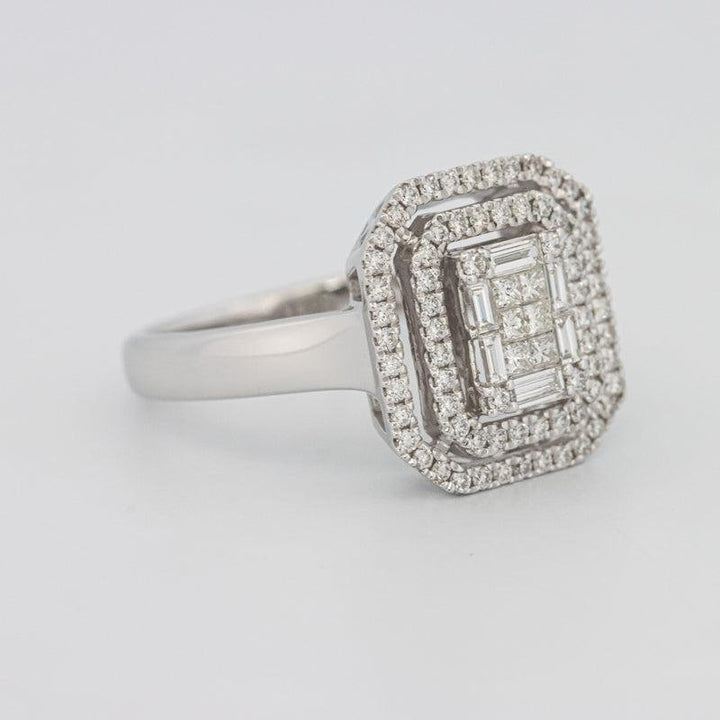 Invisible Double Halo Emerald ring - ZIZOV DIAMONDS