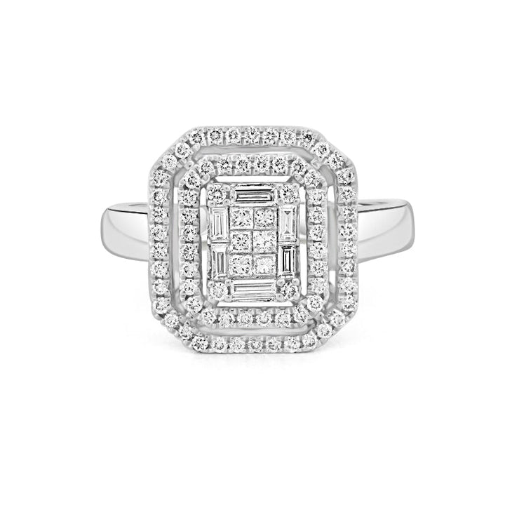 Invisible Double Halo Emerald ring - ZIZOV DIAMONDS