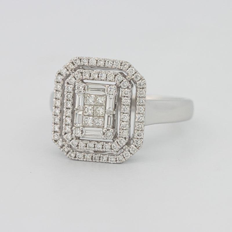 Invisible Double Halo Emerald ring - ZIZOV DIAMONDS