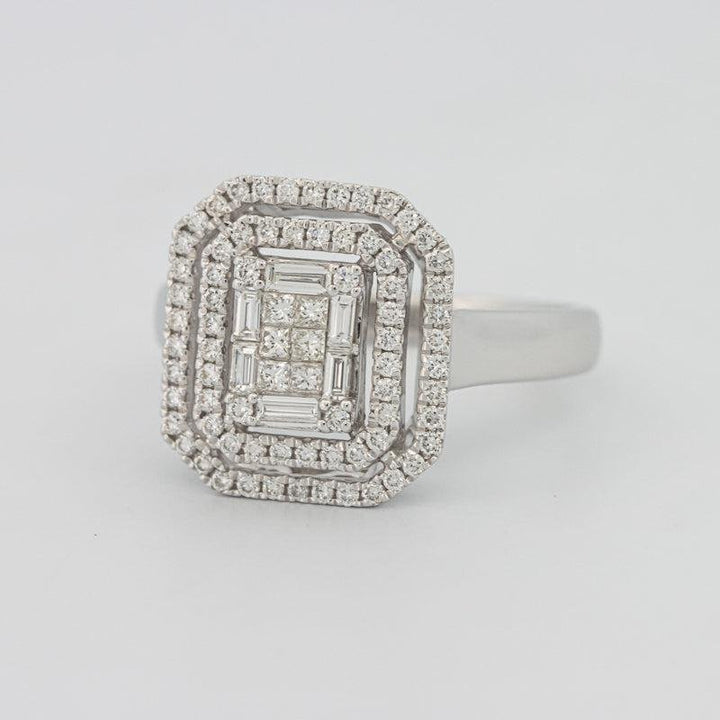 Invisible Double Halo Emerald ring - ZIZOV DIAMONDS