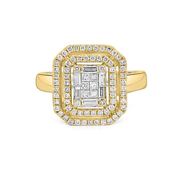 Invisible Double Halo Emerald ring - ZIZOV DIAMONDS