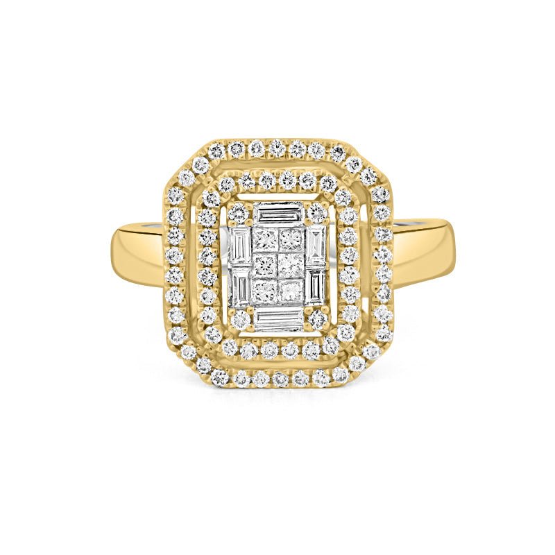 Invisible Double Halo Emerald ring - ZIZOV DIAMONDS