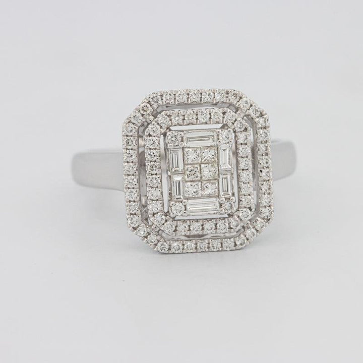 Invisible Double Halo Emerald ring - ZIZOV DIAMONDS