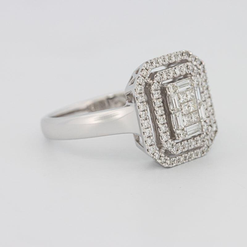 Invisible Double Halo Emerald ring - ZIZOV DIAMONDS