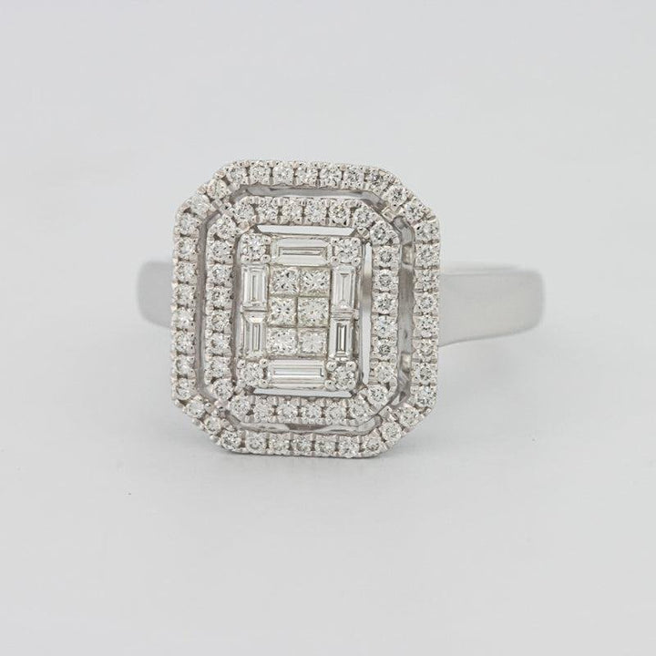 Invisible Double Halo Emerald ring - ZIZOV DIAMONDS