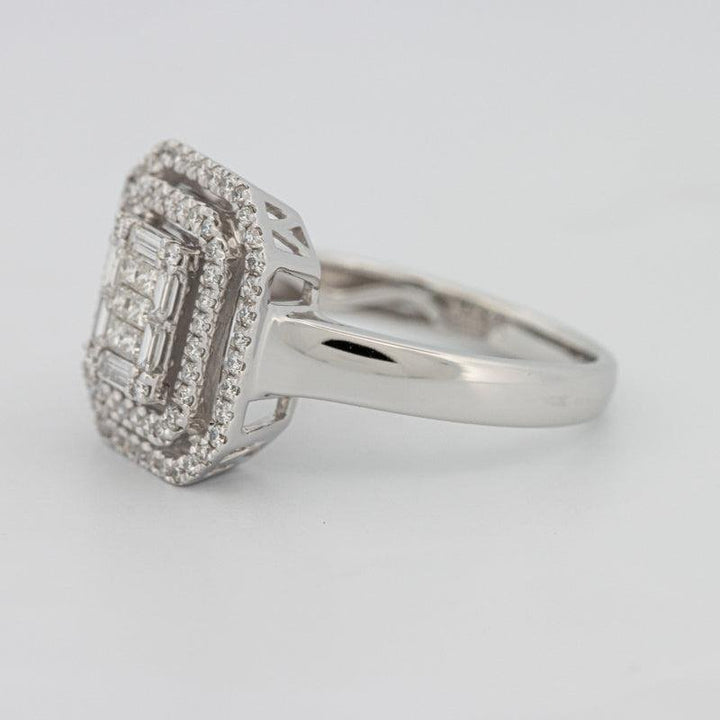 Invisible Double Halo Emerald ring - ZIZOV DIAMONDS