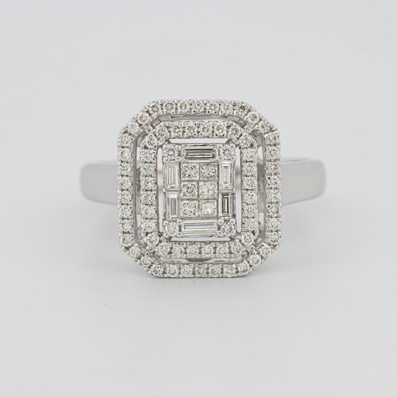 Invisible Double Halo Emerald ring - ZIZOV DIAMONDS