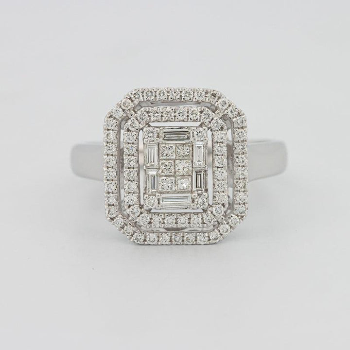 Invisible Double Halo Emerald ring - ZIZOV DIAMONDS