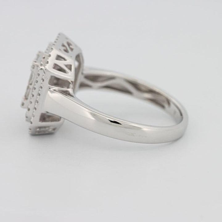 Invisible Double Halo Emerald ring - ZIZOV DIAMONDS