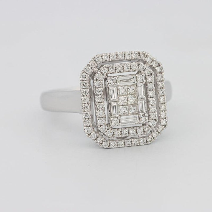 Invisible Double Halo Emerald ring - ZIZOV DIAMONDS