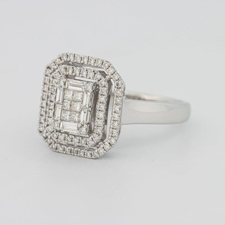 Invisible Double Halo Emerald ring - ZIZOV DIAMONDS