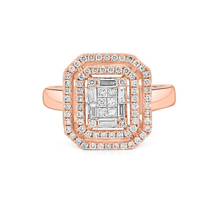 Invisible Double Halo Emerald ring - ZIZOV DIAMONDS