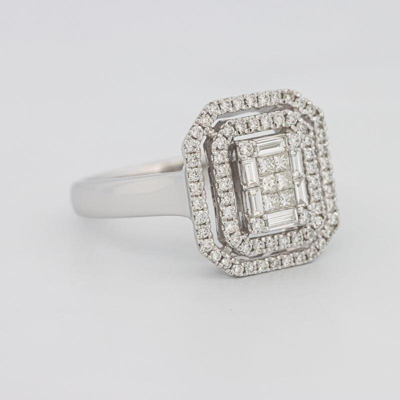 Invisible Double Halo Emerald ring - ZIZOV DIAMONDS