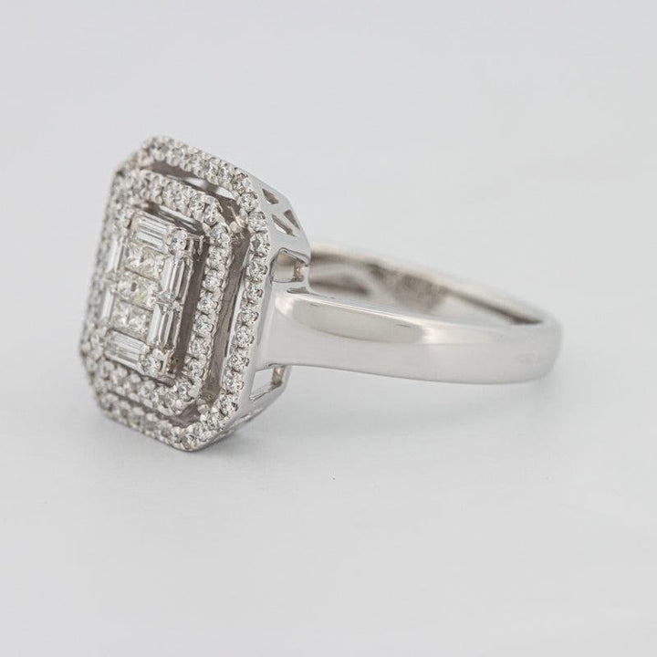 Invisible Double Halo Emerald ring - ZIZOV DIAMONDS