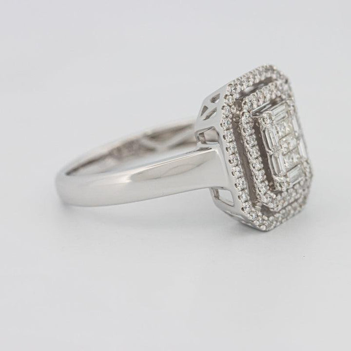 Invisible Double Halo Emerald ring - ZIZOV DIAMONDS