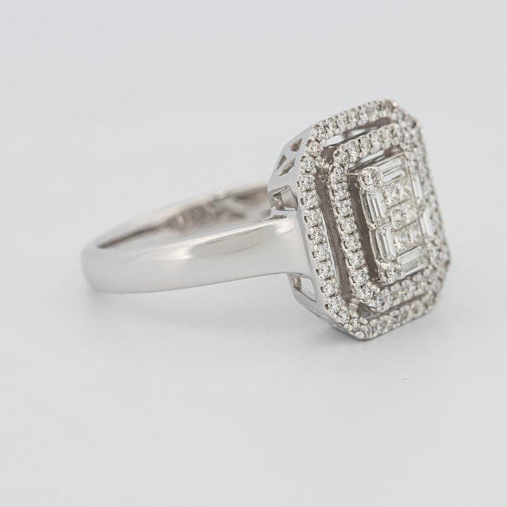 Invisible Double Halo Emerald ring - ZIZOV DIAMONDS