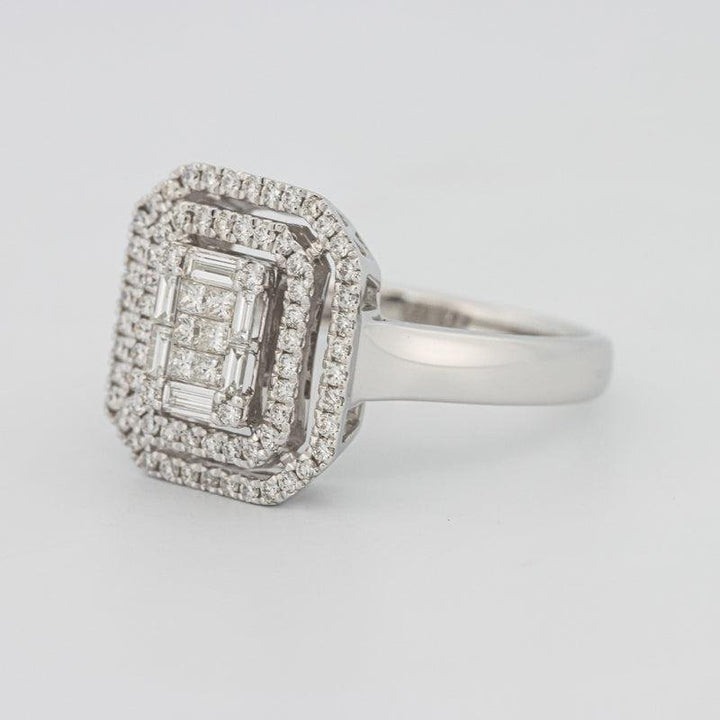 Invisible Double Halo Emerald ring - ZIZOV DIAMONDS