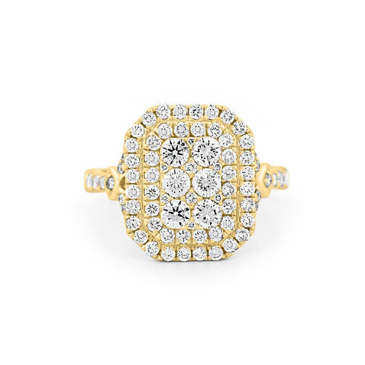 Invisible Double Halo Rectangular Diamond Ring - ZIZOV DIAMONDS