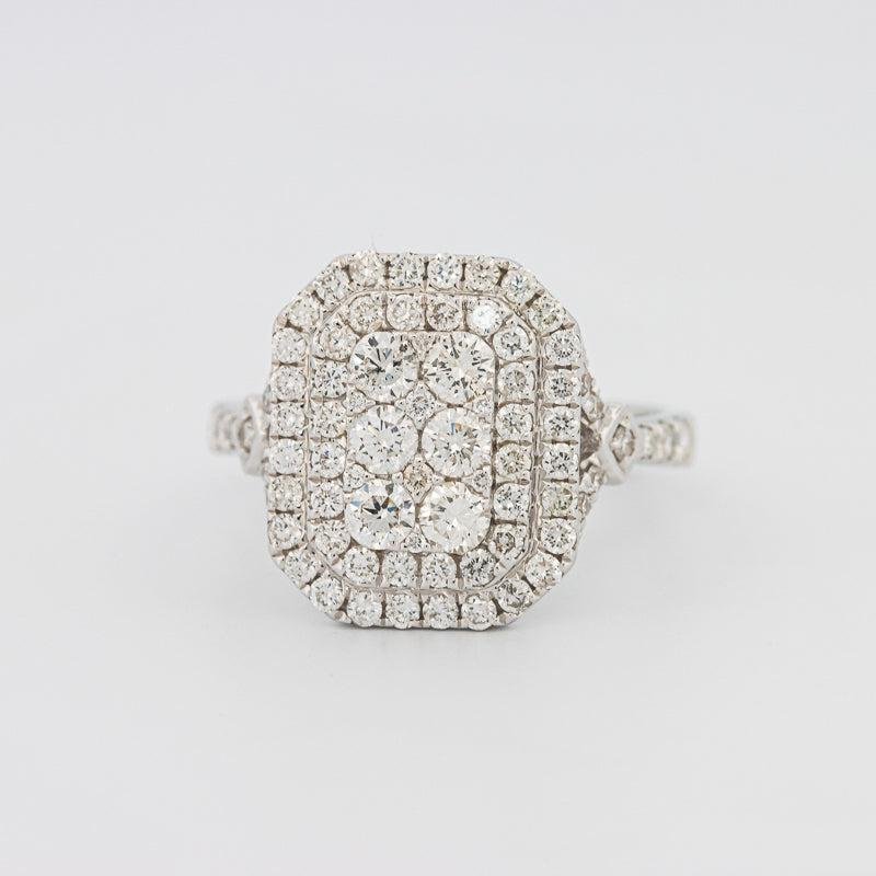 Invisible Double Halo Rectangular Diamond Ring - ZIZOV DIAMONDS