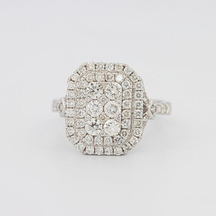 Invisible Double Halo Rectangular Diamond Ring - ZIZOV DIAMONDS