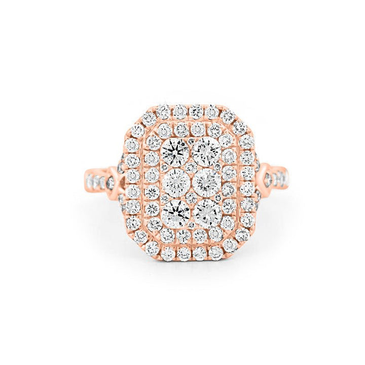 Invisible Double Halo Rectangular Diamond Ring - ZIZOV DIAMONDS
