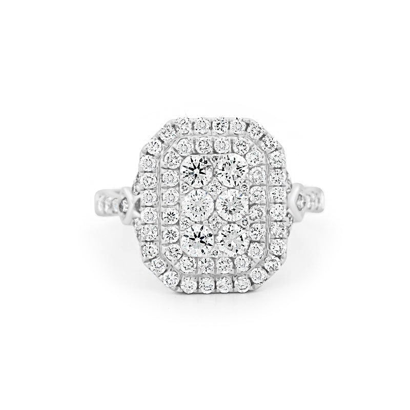 Invisible Double Halo Rectangular Diamond Ring - ZIZOV DIAMONDS
