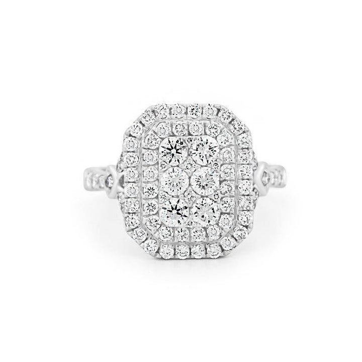 Invisible Double Halo Rectangular Diamond Ring - ZIZOV DIAMONDS