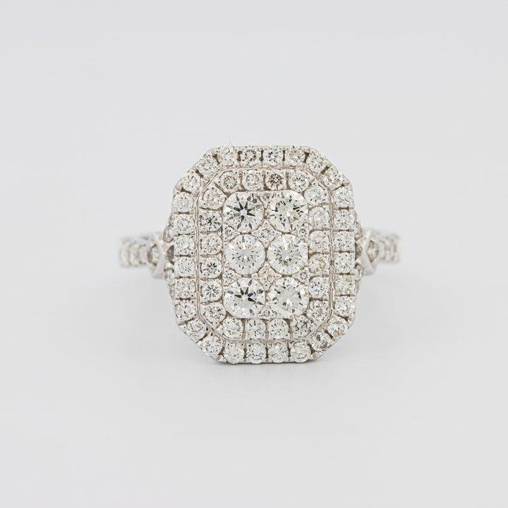 Invisible Double Halo Rectangular Diamond Ring - ZIZOV DIAMONDS