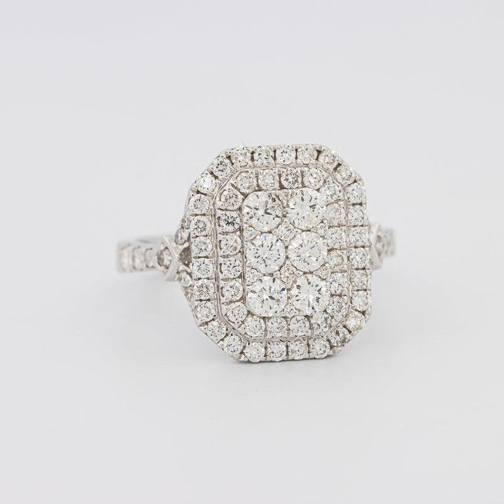 Invisible Double Halo Rectangular Diamond Ring - ZIZOV DIAMONDS