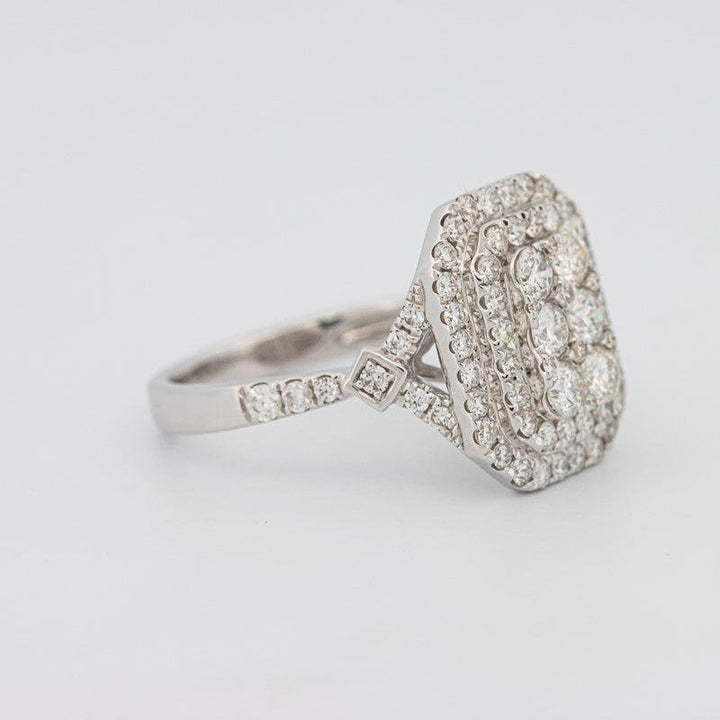 Invisible Double Halo Rectangular Diamond Ring - ZIZOV DIAMONDS