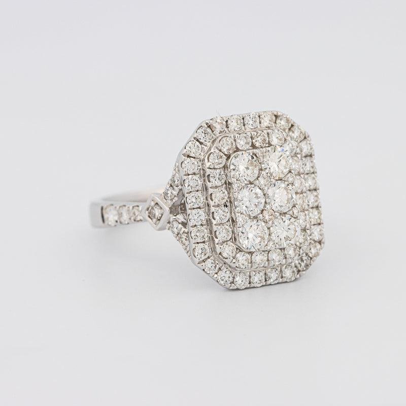 Invisible Double Halo Rectangular Diamond Ring - ZIZOV DIAMONDS